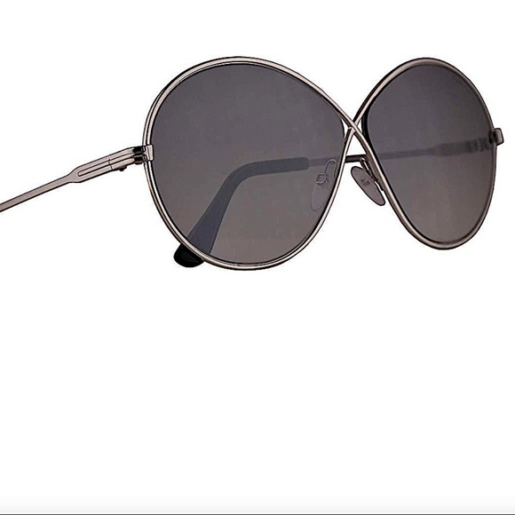 Tom Ford TF564-18C Rania Round Sunglasses Rhodium Silver/Grey Smoke Mirror 64 mm main image 2